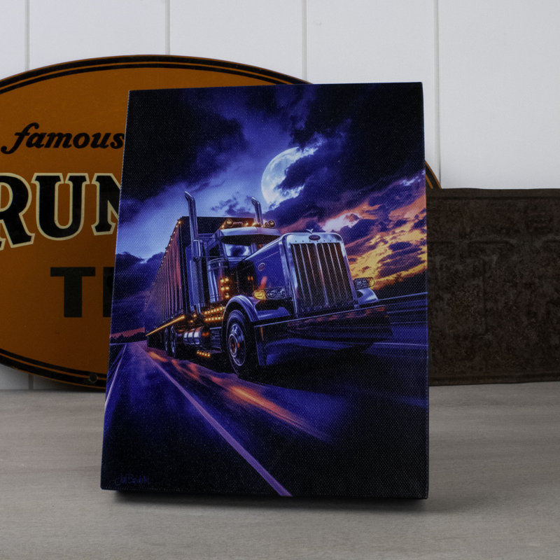 Moonlit Trucker 8X6 Lighted Tabletop Canvas