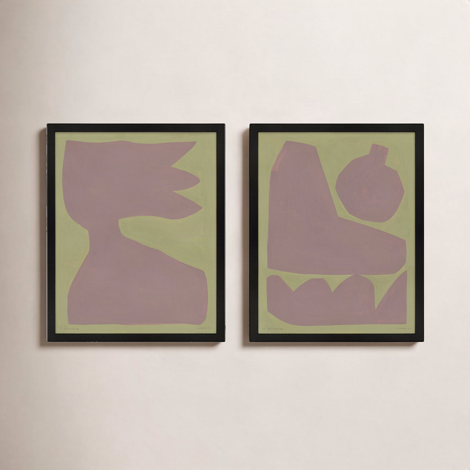 Ash 3 and 4 2-Piece Print Set by Michael Kempen, Black Framed, 30"H x 24"W x 1.25"D