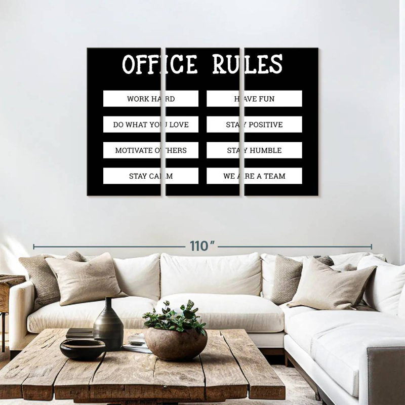 Tergel Office Rules, 48" H x 74" W