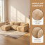 Canapé modulaire moelleux en L en forme de L - Canapé modulaire avec repose-pieds mobile, éponge à haute densité 32D et coussins décoratifs, aucun assemblage requis, base antidérapante, chocolat pour le salon-2000367022