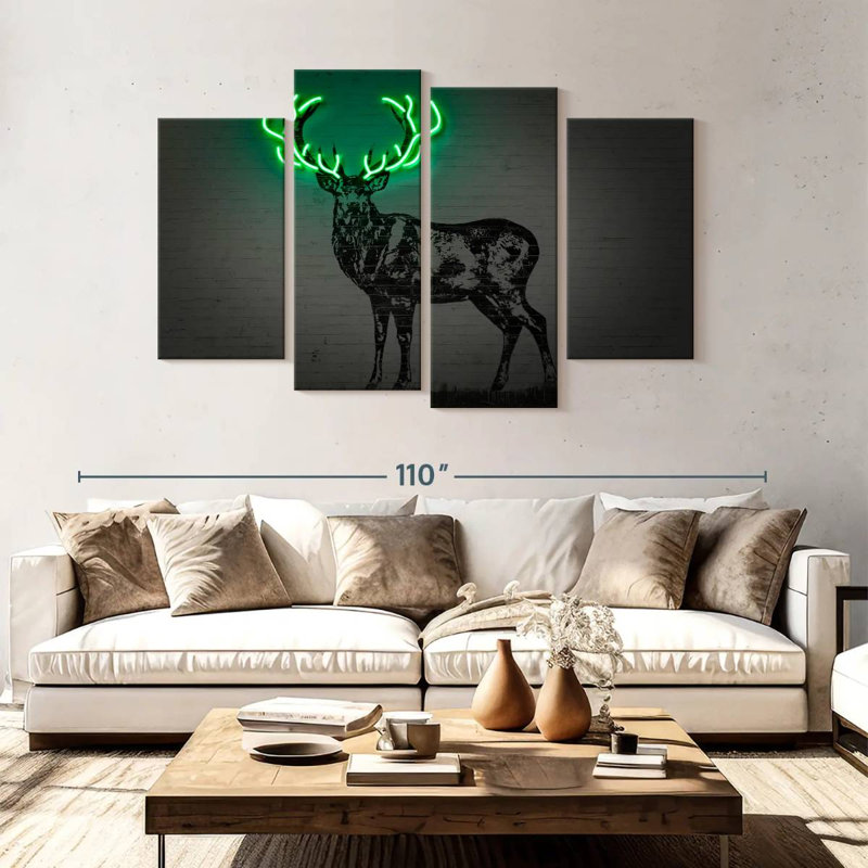 Cerf rougeoyant Brampt, H 54 po x l 84 po