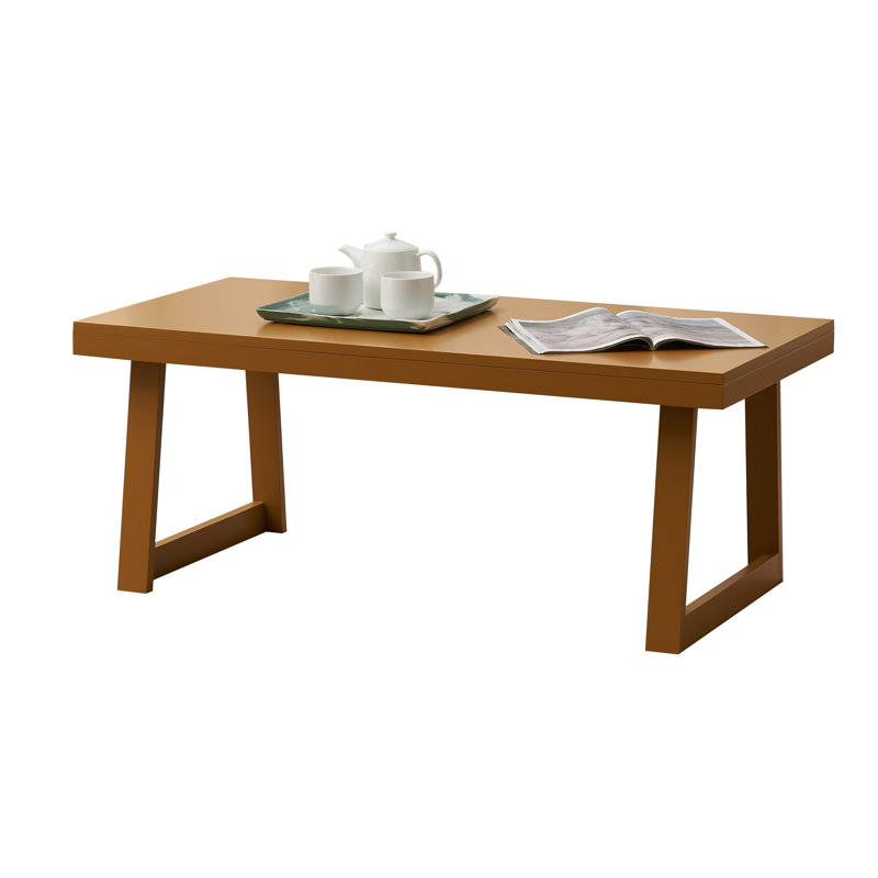 Table basse rectangulaire en bois Charlie, tables d'appoint décoratives pour salon, Moutarde au miel