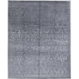 Handmade Cotton and Silk Abstract Area Rug