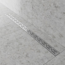 Neodrain 24 Inch Rectangular Linear Shower Drain with Brick Pattern Grate,  Brushed 304 Stainless Steel Bathroom Floor Drain,Shower Floor Drain