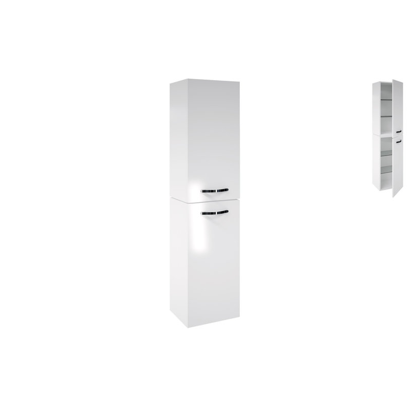 Arcisz Linen Cabinet, Arctic White, Right, 166cm H x 41cm W x 27cm D