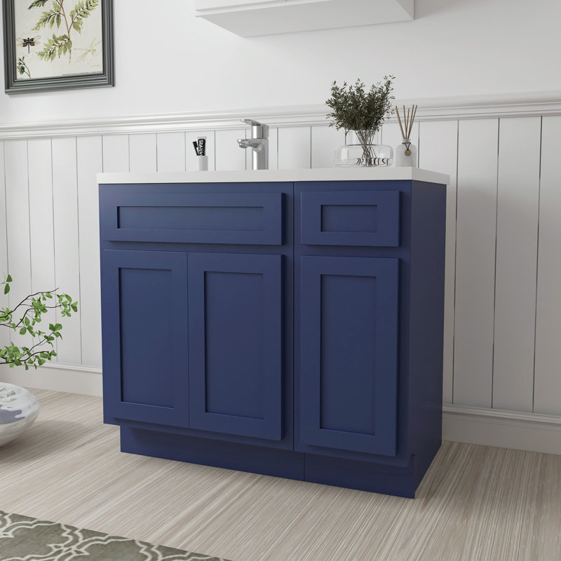 36 base de meuble-lavabo simple seulement, Bleu