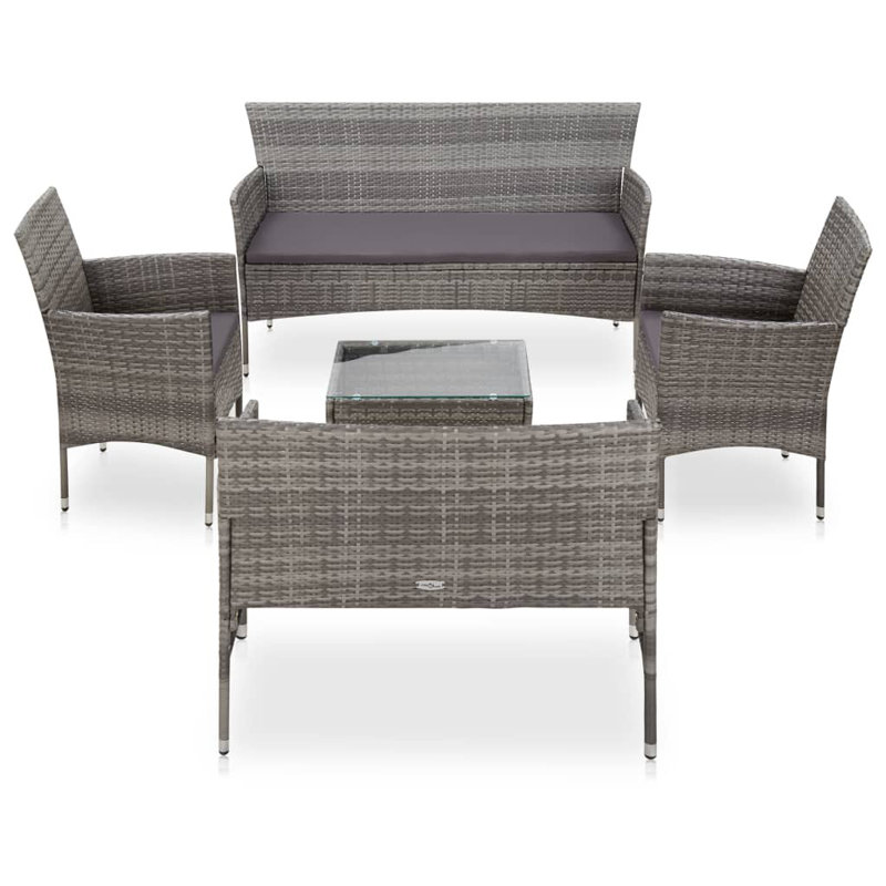 Ameriya 5 Piece Lounge Chair with Cushions, Gray, Gray