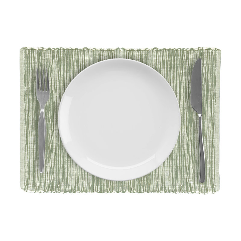 Napperon en coton 13 po Aaronisha Shadows, Vert de mer, Napperon l 13 po x P 19 po