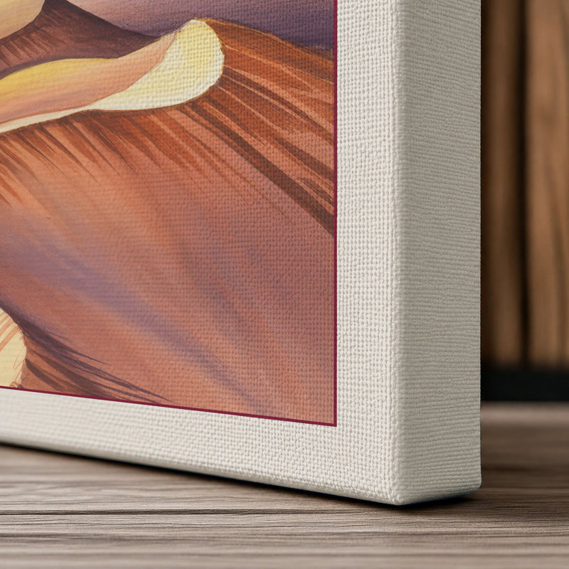 Desert at Dawn Minimalist - Wrapped Canvas, 18x12 - 45.7 x 30.5 cm, Cream Border