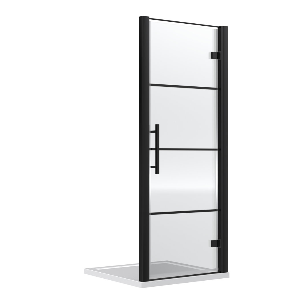 Apex 1950mm H Hinged Semi-Frameless Shower Door with Clear Glass