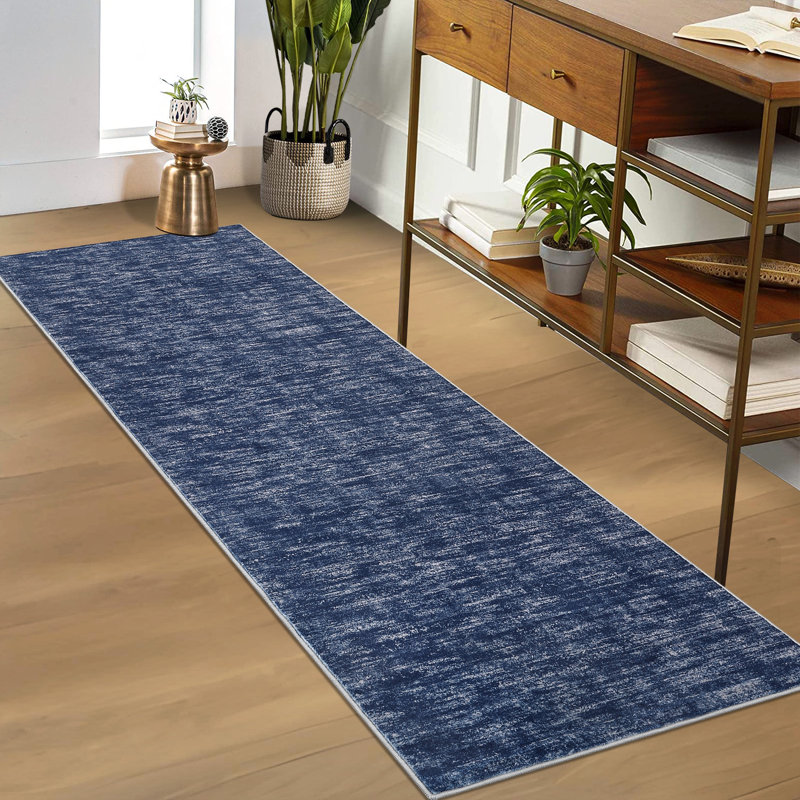 Machine Washable Rug with Rubber Backing for Living Room Modern Non-Slip Dining Room Rug Easy-Cleaning Solid Floor Carpet for Bedroom Hallway Kitchen Office Playroom