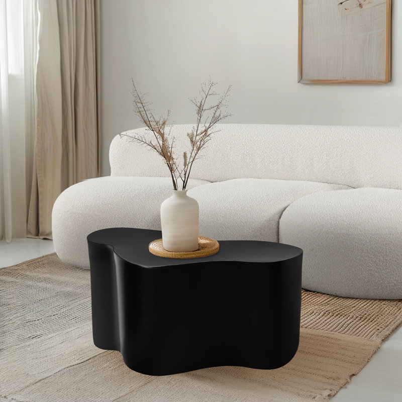 Iron Solid Coffee Table, Matte Black