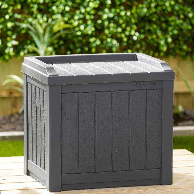 Suncast 22 Gallon Water Resistant Deck Box with Storage Seat, 1, Cyberspace