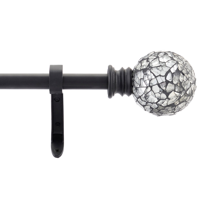Ensemble de tringle à rideaux extensible de 36 po à 66 po noir mat pour fenêtres et portes Deco Window, 36 po - 66 po