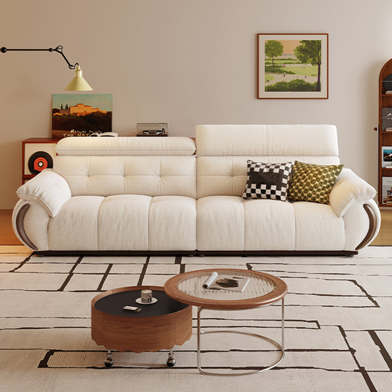 Beige Chenille Modular Sofa, 38.58" H x 110.24" W x 37.8" D, Beige