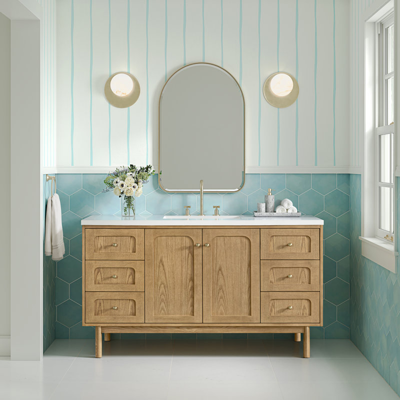 Miroir arqué 24 po Rohe, Champagne laiton