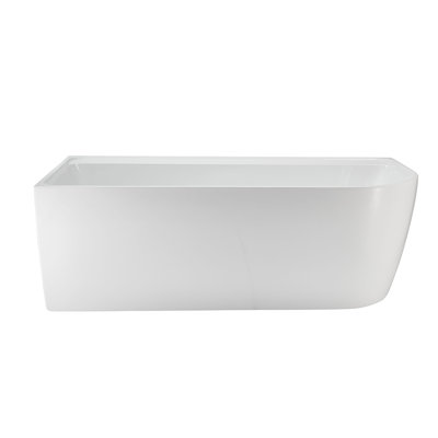 Silqua 67 In. X 31.5 In. Left Corner Freestanding Bathtub In Glossy White