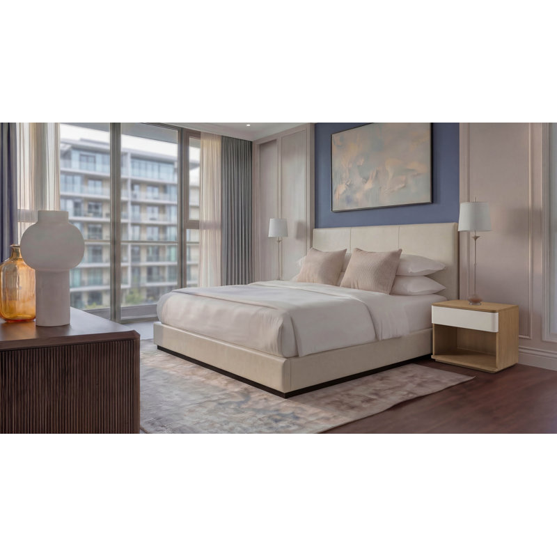 Madrid/WRC Leather Bed, White