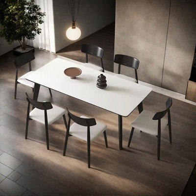 Italian light luxury solid wood rock table