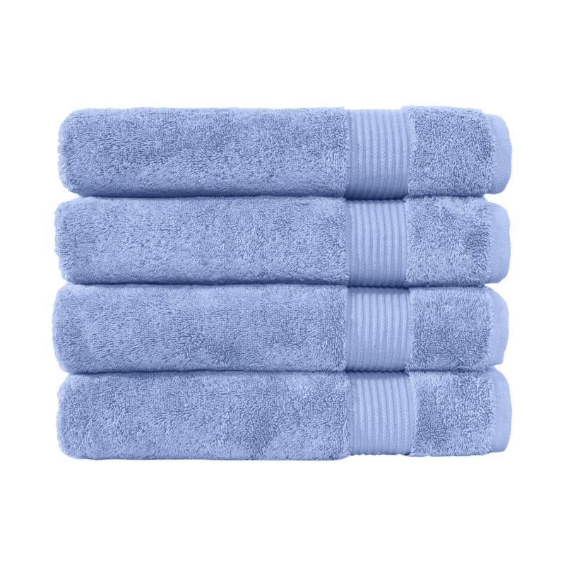 Hamer 4-Piece Luxury Bath Towel Set – 100% Turkish Cotton, Ultra-Soft & Highly Absorbent, 30"x54", Elegant Dobby Design for Spa & Home