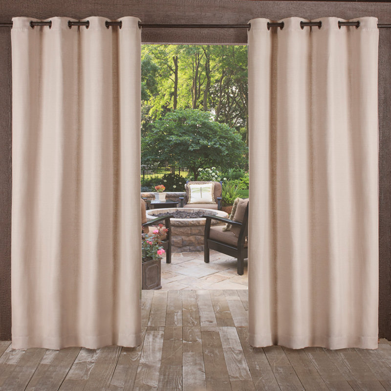 Panneaux de rideaux d'intérieur et d'extérieur diaphanes de couleur unie avec œillets Breanna, l 54 po x L 96 po, Taupe