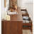 55" Wide Modern Walnut Dresser TV Stand - 6 Drawers with Curved Wave Design, Wood Organizer for Bedroom/Living Room/Hallway