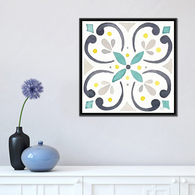 « jardin escapade tile iv white », reproduction sur toile