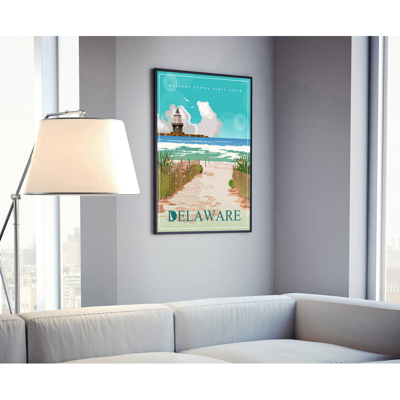 «Delaware Retro Style State», affiche de voyage rétro, impression sans cadre, art mural maison et bureau