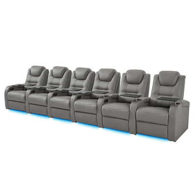 Canapé inclinable en cuir avec porte-gobelet