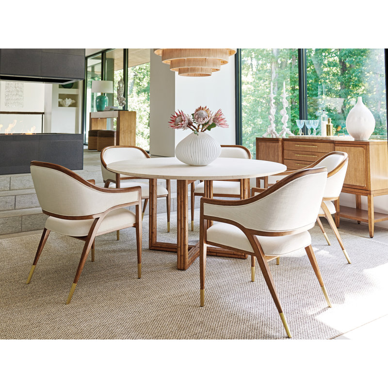 Palm Desert Woodard Marble Top Dining Table