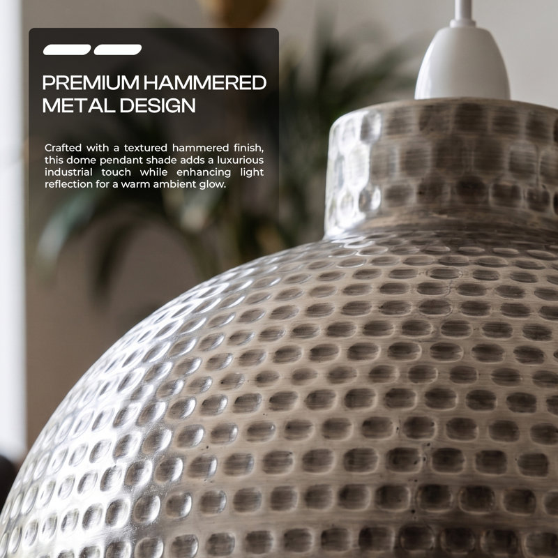 Aryansh 16.5cm H Metal Bowl Pendant Shade ( Screw On ), Satin Nikel