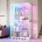 72.8" H Glass Door Display Case, Multi-Level Storage Cabinet With Rgb Lighting & Human Body Sensors-1093001545