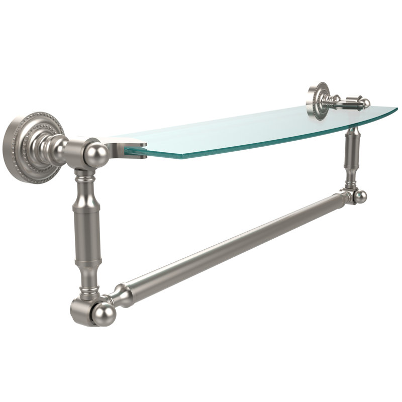 Tablette support avec porte-serviettes Marchmont, H 5 po x l 22 po x P 6,1 po, Nickel satiné