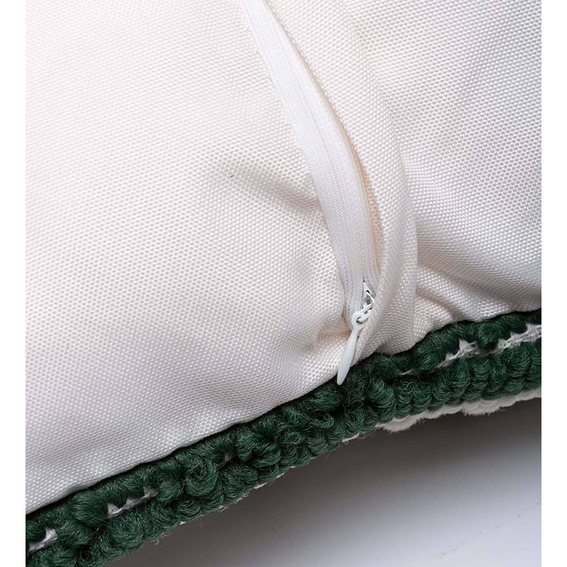 Square Embroidered Geranium Polypropylene Indoor/Outdoor Pillow