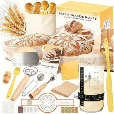 Sourdough Starter Kit, Bread Proofing Baskets