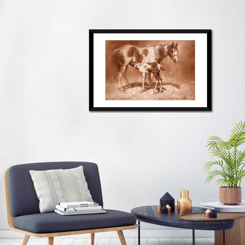« sienna paint », impression sur toile, H 16 po x l 24 po x P 1 po, Papier d'art encadré noir, Blanc