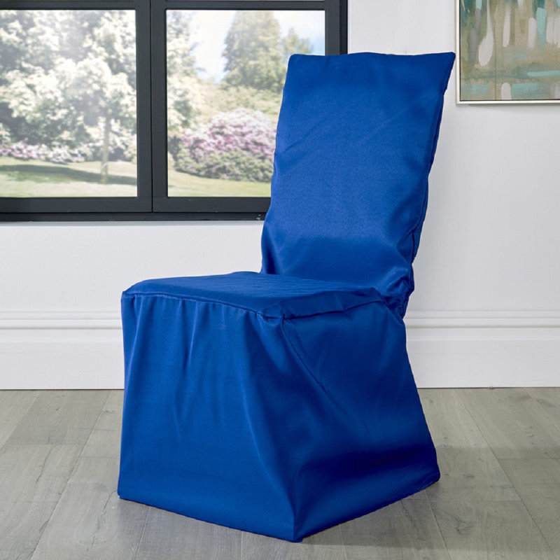 Wolken Box Cushion Dining Chair Slipcover, Royal Blue