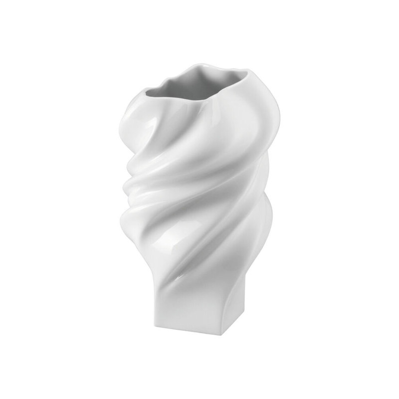 Squall Porcelain China Table Vase, 9" H x 6" W x 5.5" D, White Matte