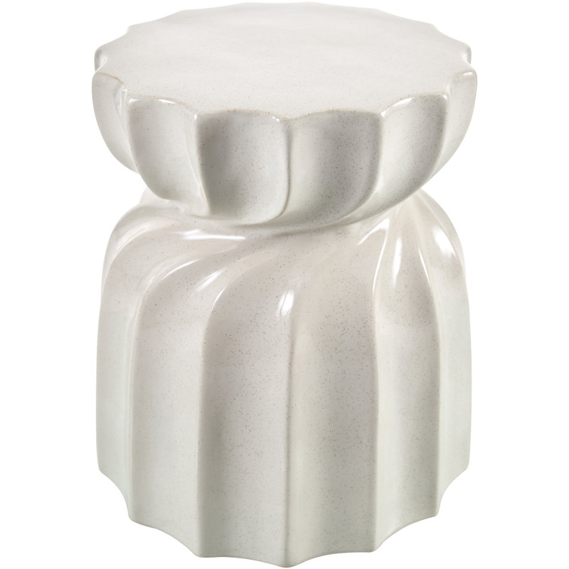 Stonesfield Ceramic Garden Stool, Cream