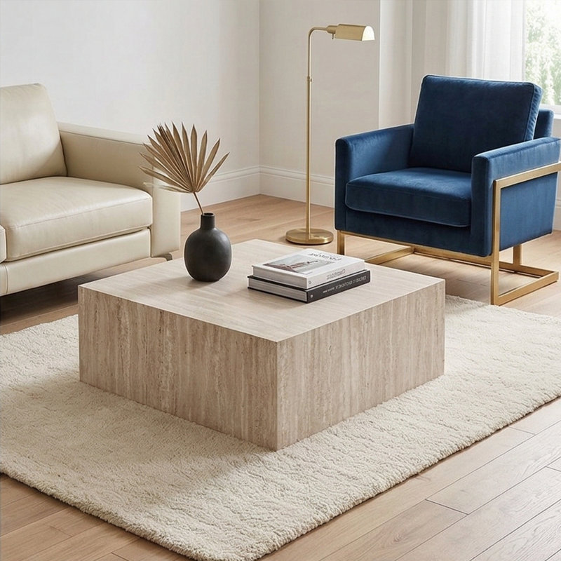Table basse Zaric, Travertin