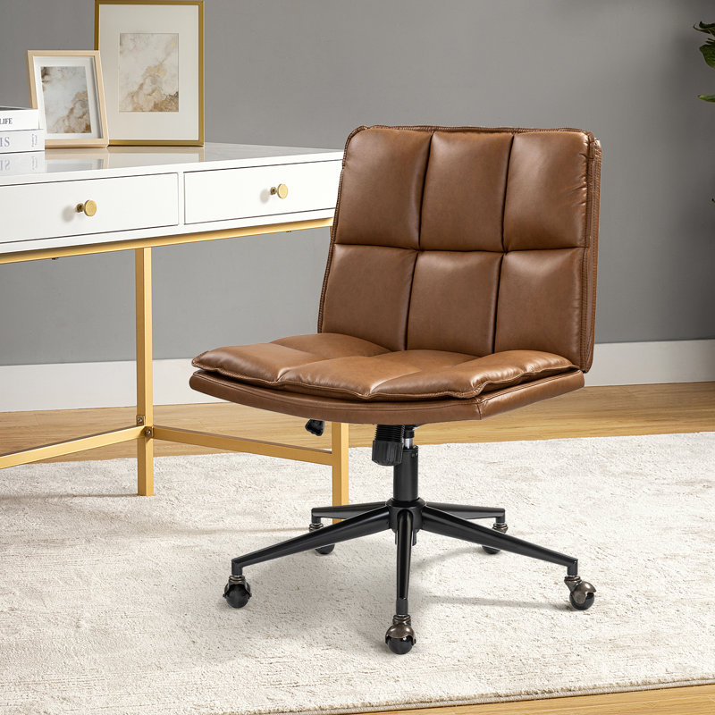 Cambrynn Leather Swivel Tilting Task Office Chair, Camel