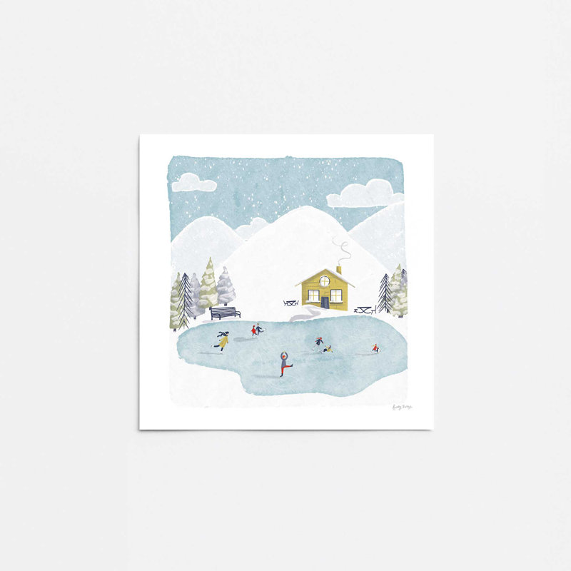 Impression d'aventure de patinage d'hiver, Sans cadre, papier, H 16 po x l 20 po