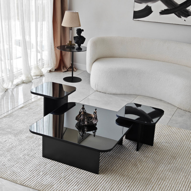 Nesting Coffee Table, Black, Black