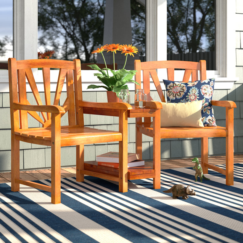 Banc en bois tête à tête-a-tête à tête Gabbert