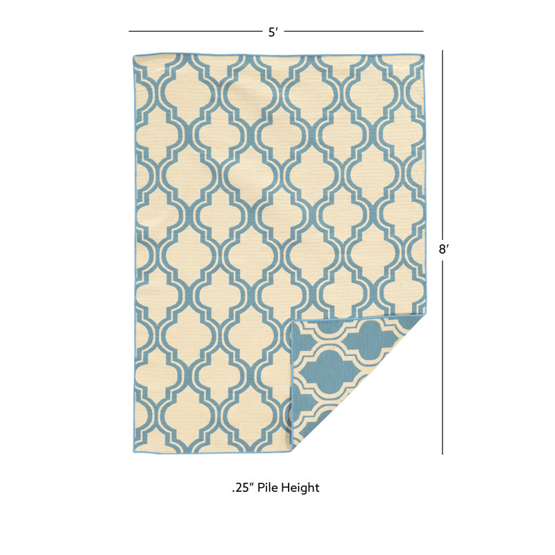 Felisa Wool Geometric Indoor Rug, Rectangle 5' x 8'