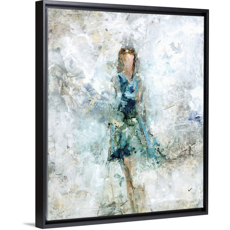 « high mode saison », peinture sur toile, H 21,7 po x l 17,7 po x p 1,75 po, Cadre flottant noir
