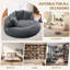 Pouf rond surdimensionné de 140 cm pour adultes, grand pouf-lit, revêtement en fausse fourrure, fauteuil de lecture confortable, fauteuil de sol rembourré pour salon, chambre et salle de jeux-1816065098