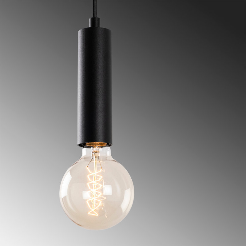 Lustre moderne noir, hauteur réglable, structure en métal, 43 x 4,0 x 4,0 pouces | Douille E27, 40 W maximum | Luminaire élégant pour la maison, la salle à manger et le bureau | Conception élégante avec indice de protection IP20 | Parfait pour les espaces contemporains