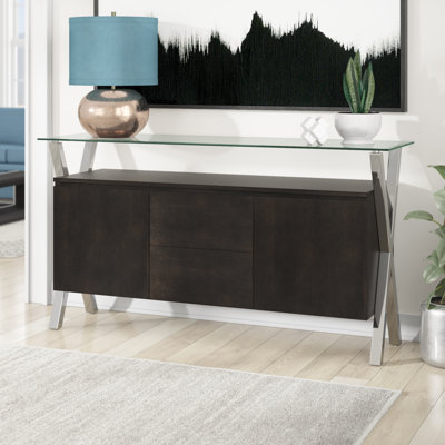     Pangea Home Beverly Modern Buffet Sideboard – Contemporary 2-Door, 2-Drawer Storage Cabinet with Espresso Wood Veneer Finish – Dining Room, Living Room, or Entryway Credenza