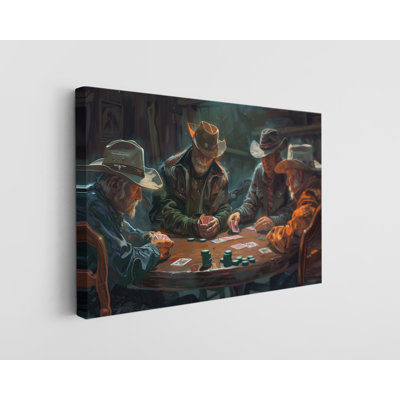Cowboys Playing Poker Canvas Print, Modern Wall Art Decor for Home & Office, Painting Reproduction